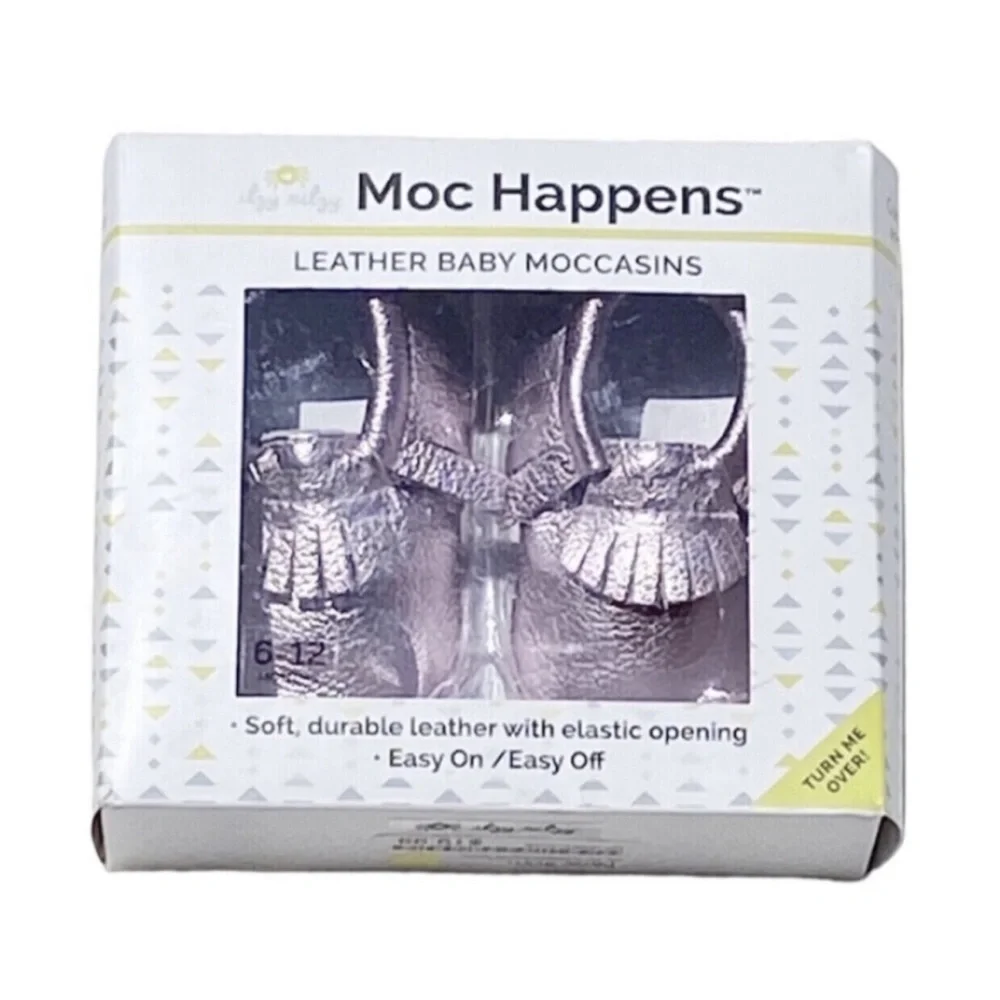 NEW! Itzy Ritzy pink champagne metallic moccasins 6-12 months